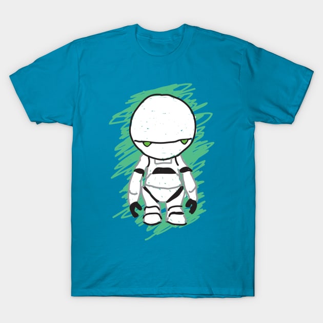 MARVIN THE PARANOID ANDROID T-Shirt by  Iain the human